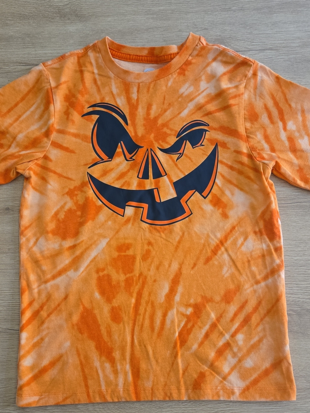 wonder nation Orange Tie-Dye Pumpkin Face Tee